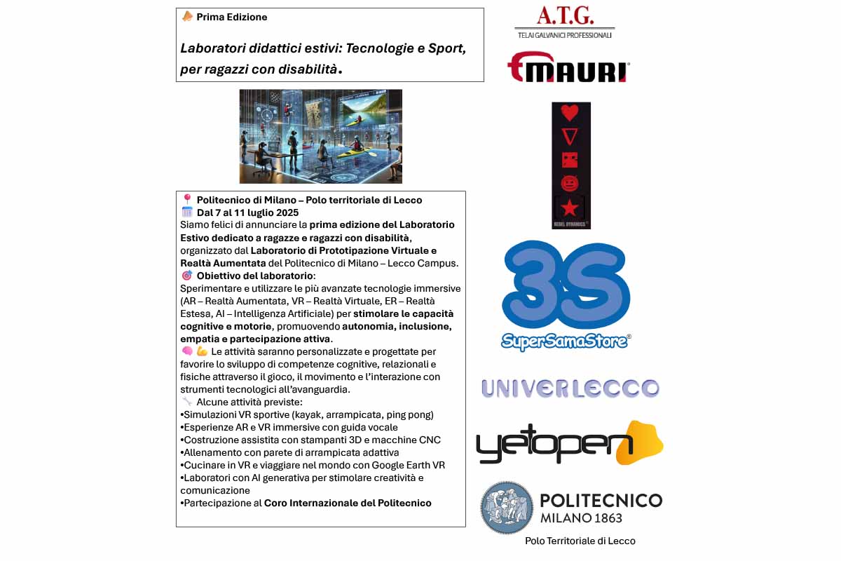 F.lli Mauri supports the first Inclusive Summer Lab dedicated to Technology and Sports